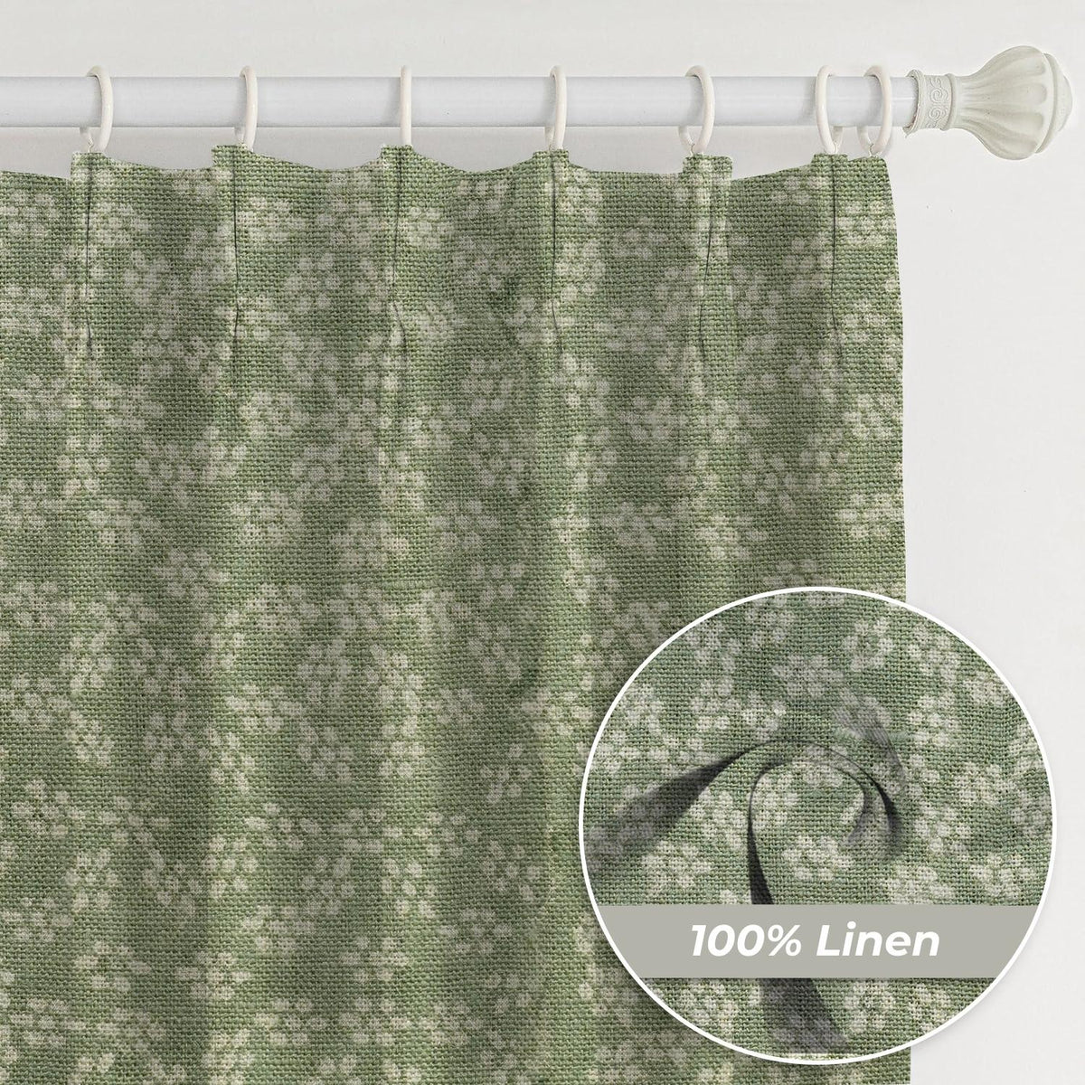 Artisan Hand Block Printed 2 Pleated Curtain-ola Virsti