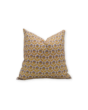 Beautiful Hand Made Block Print Pure Linen Cushion Cover - Shehnaaz