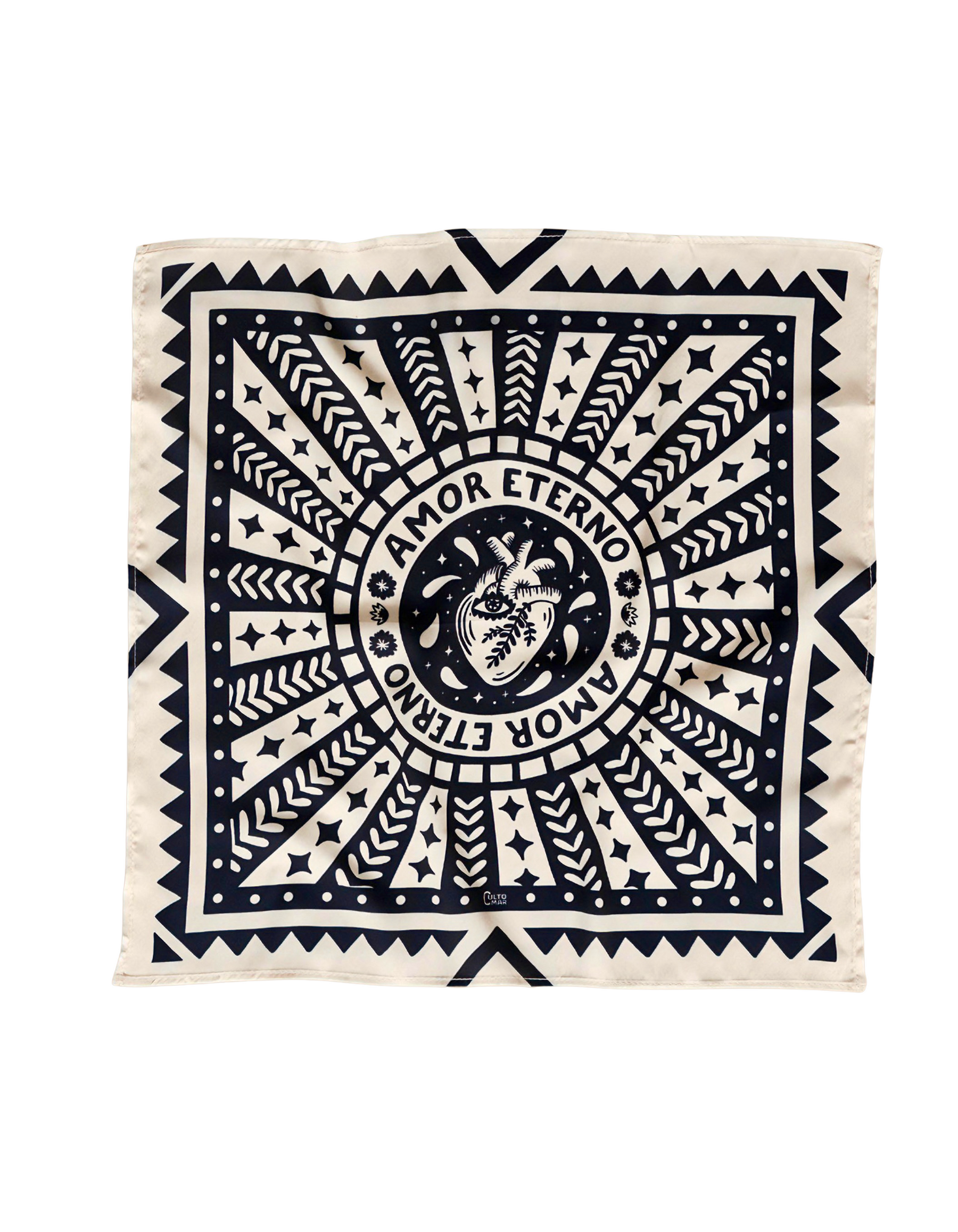 Scarf - Sarong  "Amor Eterno" B&W