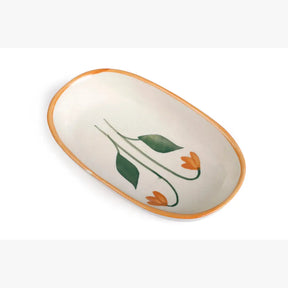 Handmade Ceramic Serving Bowl - Amber , 1.5 x 8 x 4 Inches (Set of 2)