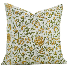 Boho Decor Hand Block Print Viscose Linen Pillow Cover - Pushaplata