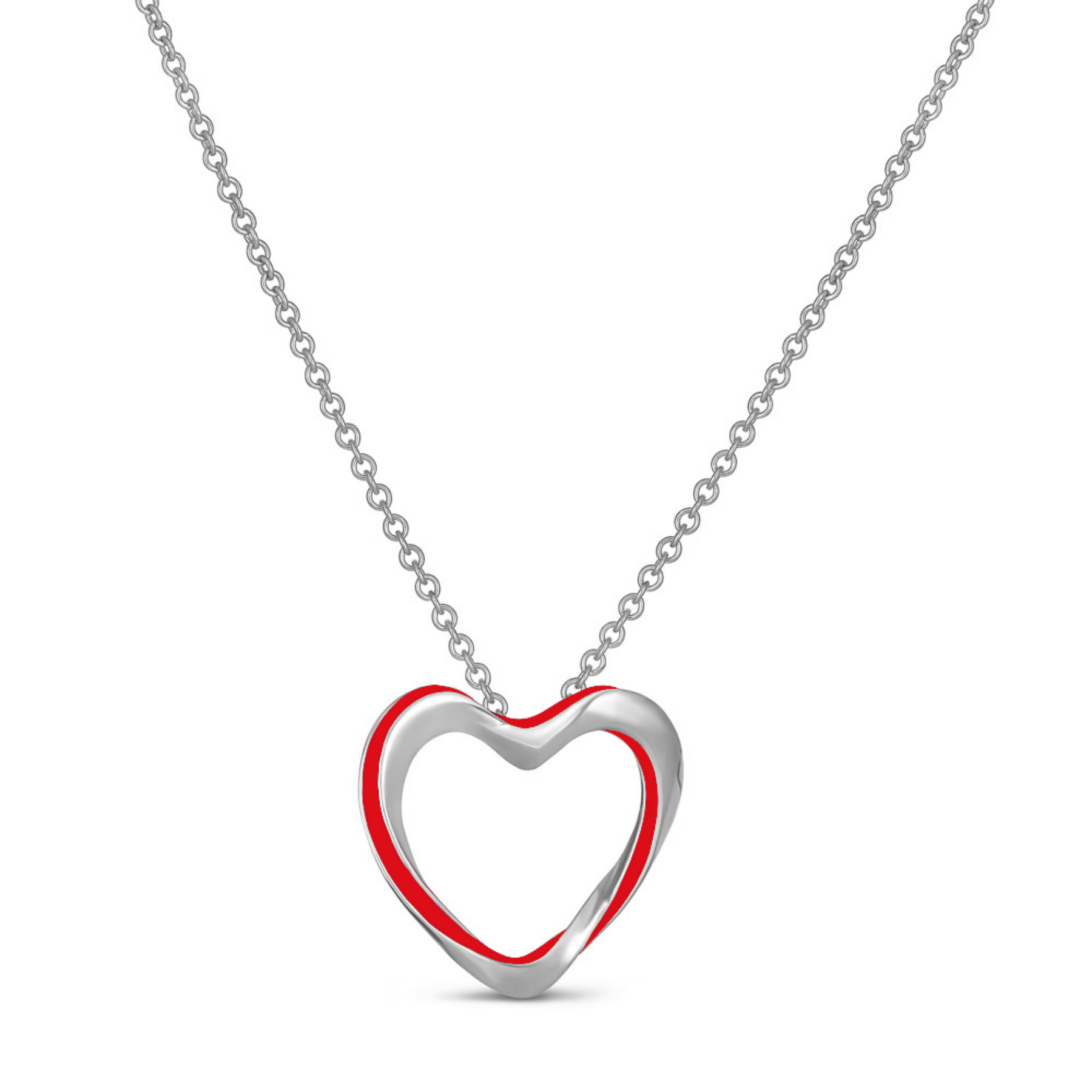 Lilo Color Heart Pendant - Silver