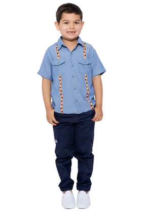 Mixed Up Clothing Boys Relaxed Fit Drawstring Cargo Jogger Pants Blue