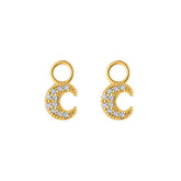 Moon Flatback Stud Earring in Gold or Silver