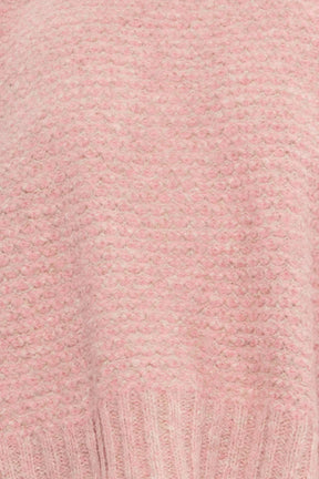 Chelsea Openwork Alpaca Poncho | Rose Melange