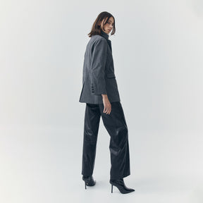 COLETTE GREY WOOL SINGLE BREASTED BLAZER