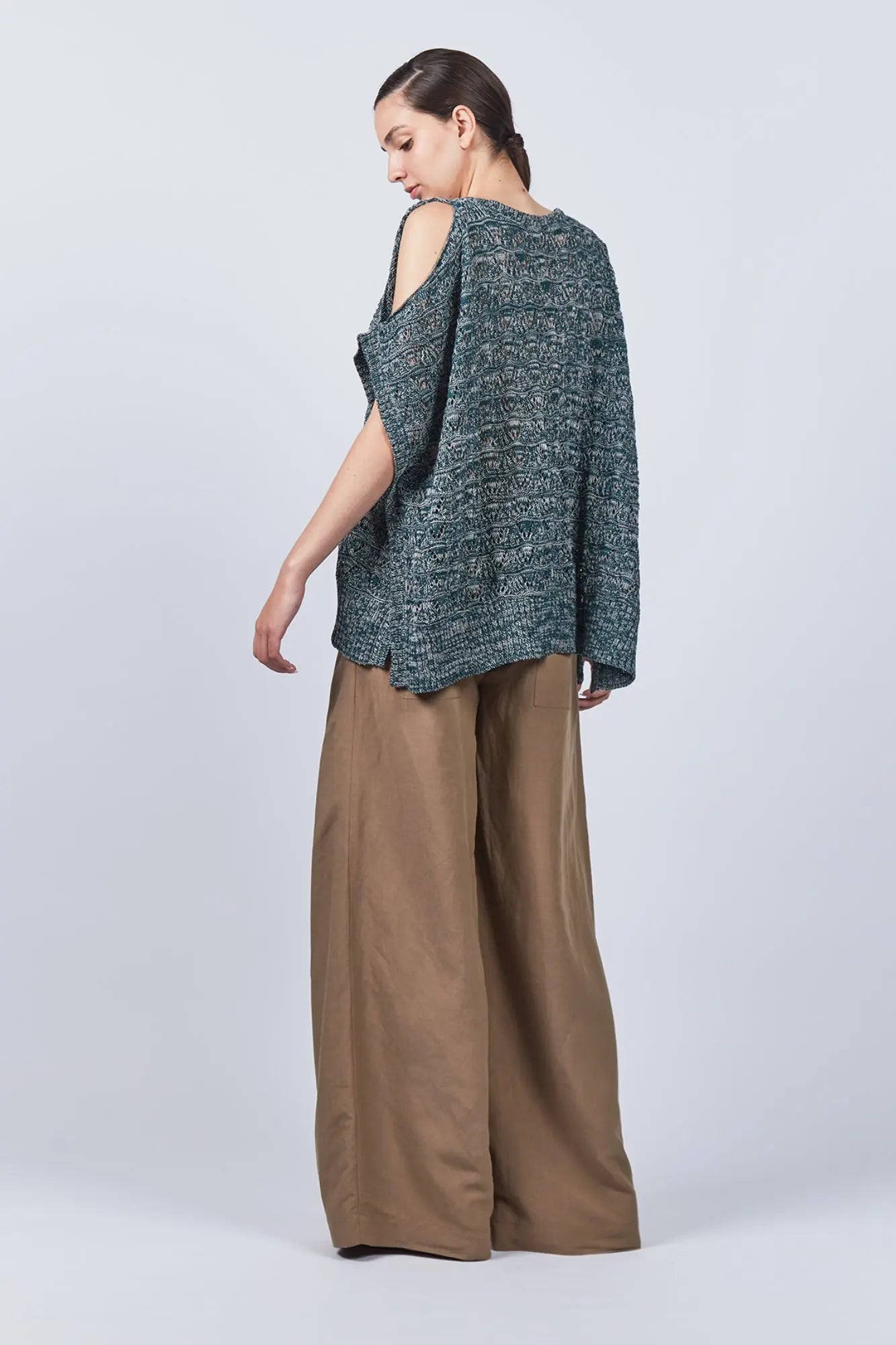 Baylee Poncho | Jade Green Melange
