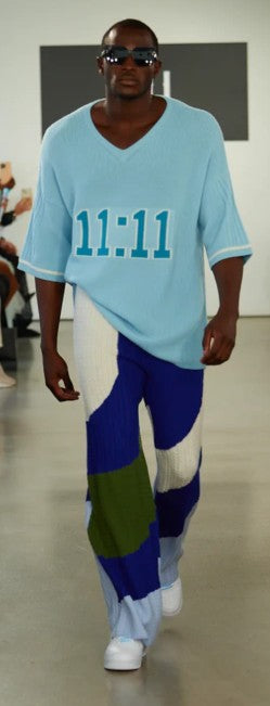 Luka Pants - Ocean Print Oversized Blue Pant