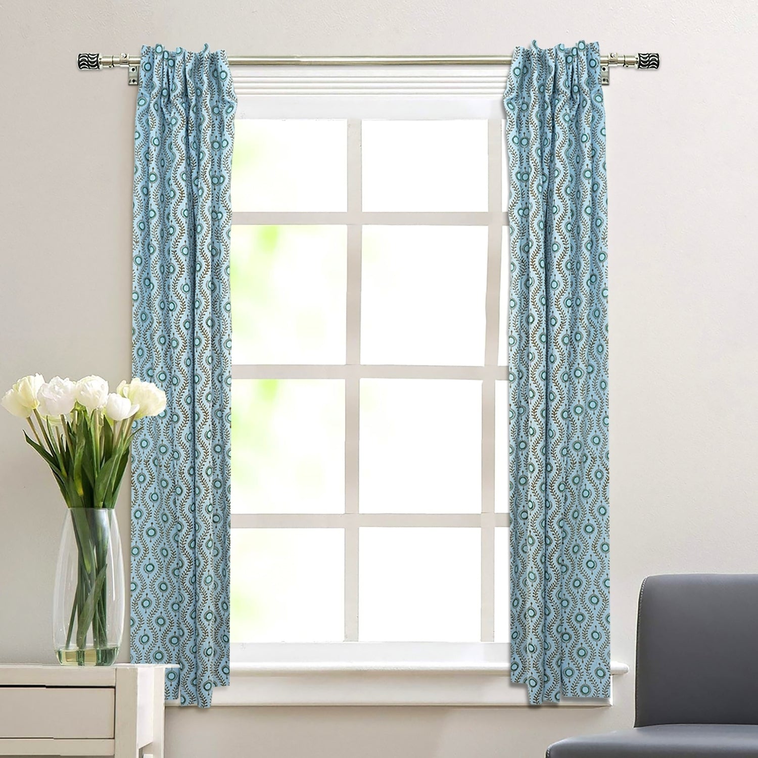 Interior Design Viscose Colored Linen Window Curtain- Lehar