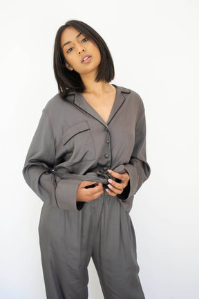 Bamboo Silk Pyjama Set - Grey