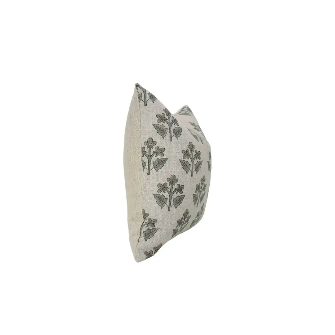 Traditional Block Print Boho Thick Linen Pillow Cover- Chahat