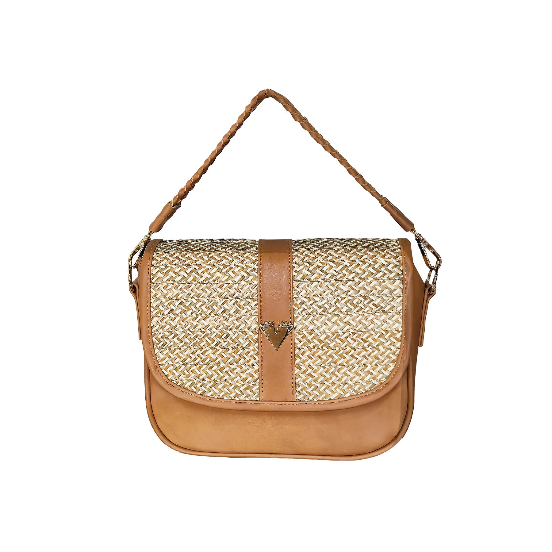 Beige Leather Carriel Bag – Handmade Crossbody & Handbag with Palm Strap Detail, Timeless Leather Purse