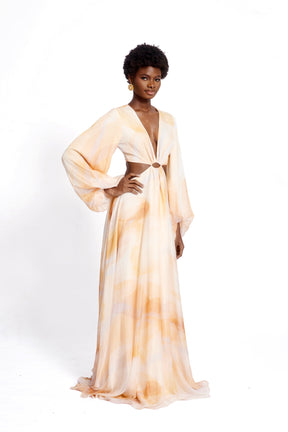 URI DRESS- PALE PEACH CHEMI