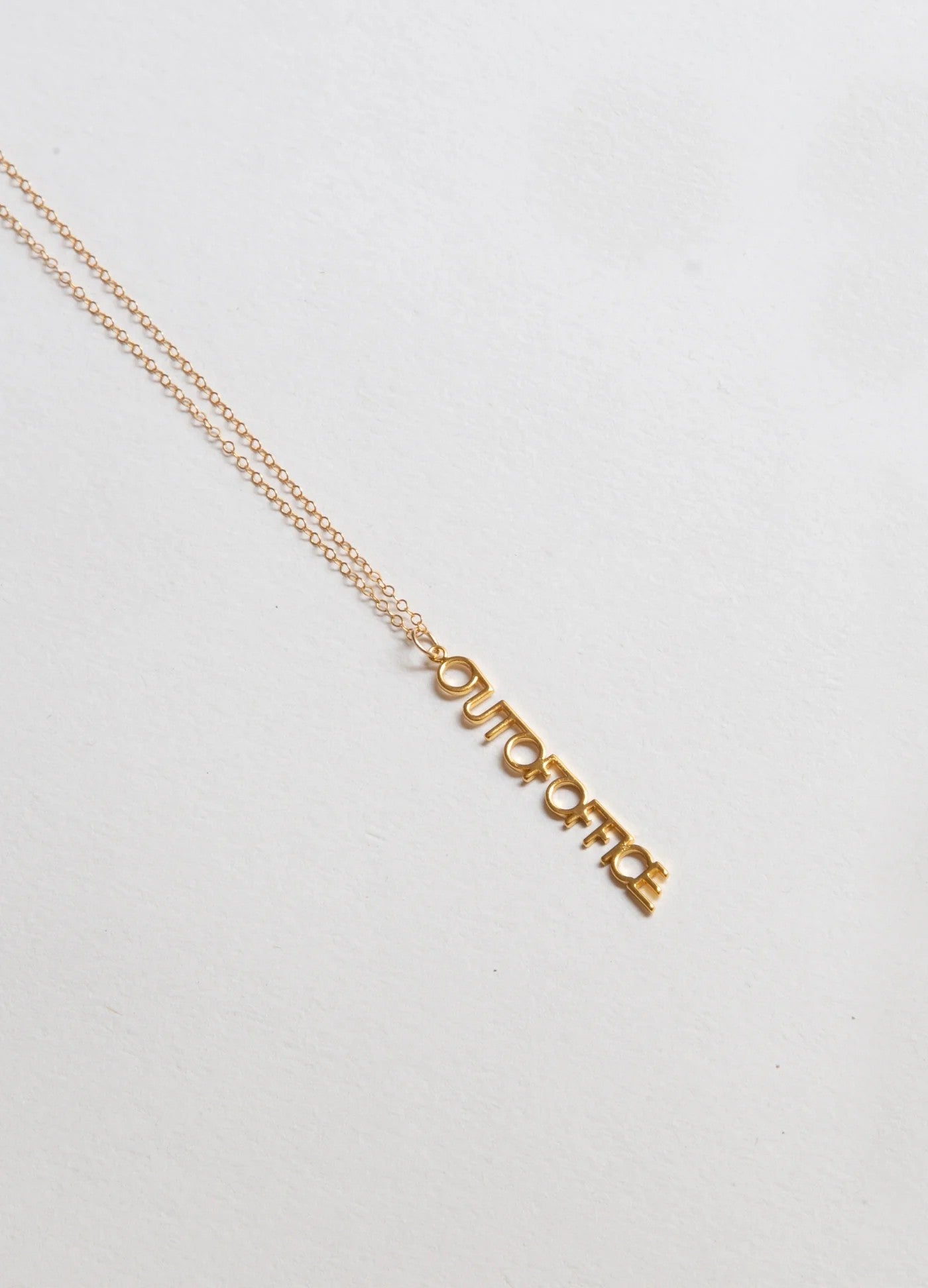 Out Of Office Gold Charm Necklace