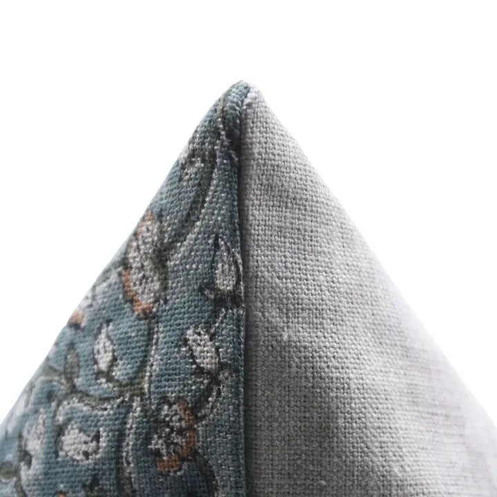 Unique Block Print Thick Linen Pillow Cover - Himachal