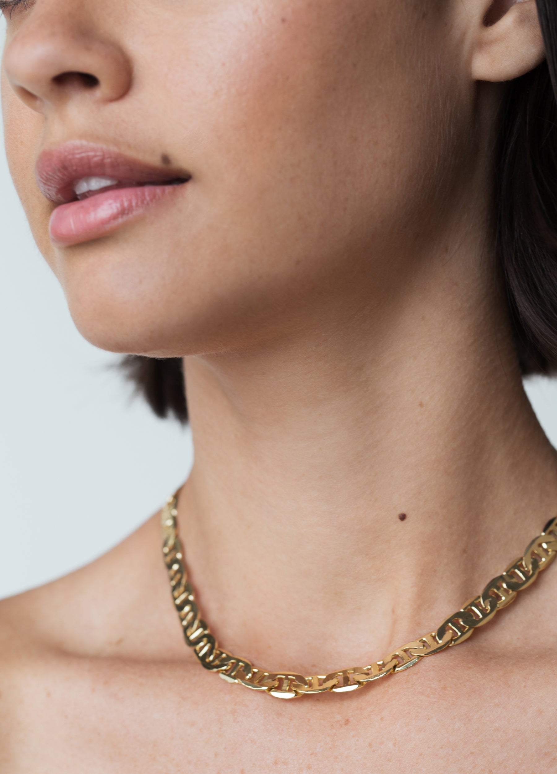 Gold Retro Link Chain Necklace