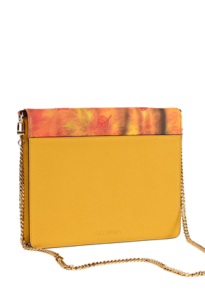 Artepara Autumn Signature Hand-Embroidered Leather Clutch
