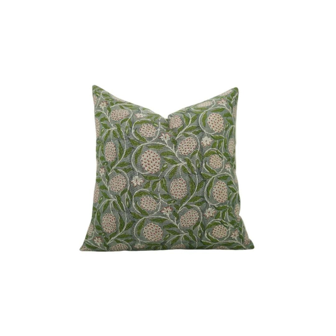 Handcrafted India Block Print Boho Pure Linen Pillow Cover- Merakhi