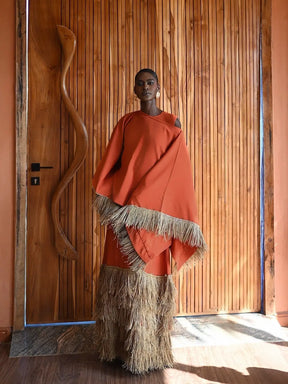DALILA RAFFIA CAPE