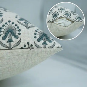 Handcrafted Hand Block Print Design Viscose Linen Pillow Cover- Gurukul