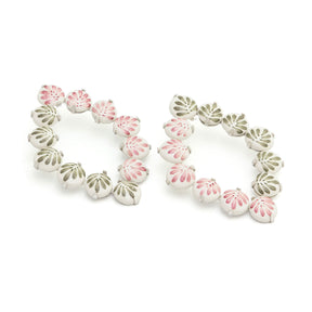 CARMEN Large Oval Half Ceramic spheres earrings