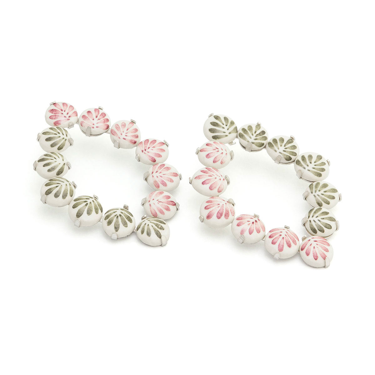 CARMEN Large Oval Half Ceramic spheres earrings