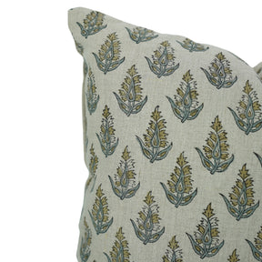 Boho Block Print Pure Linen Pillow Cover - Kanak Buti