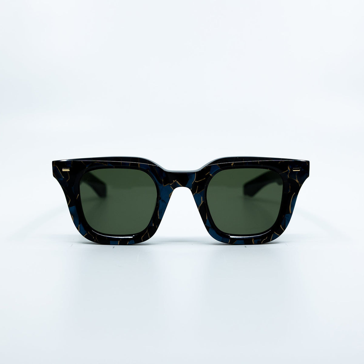 Zid Sunglasses with Azurite Frame & Green Lens