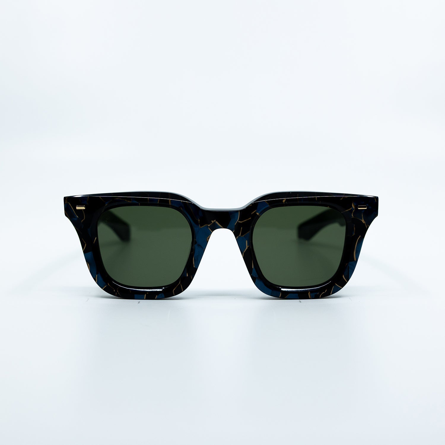 Zid Sunglasses with Azurite Frame & Green Lens