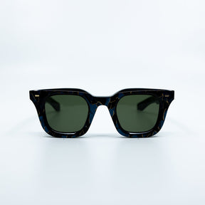 Zid Sunglasses with Azurite Frame & Green Lens