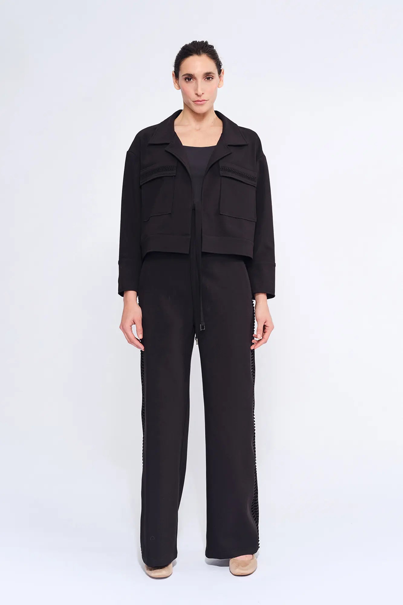 Parker Tie-Front Jacket | Black