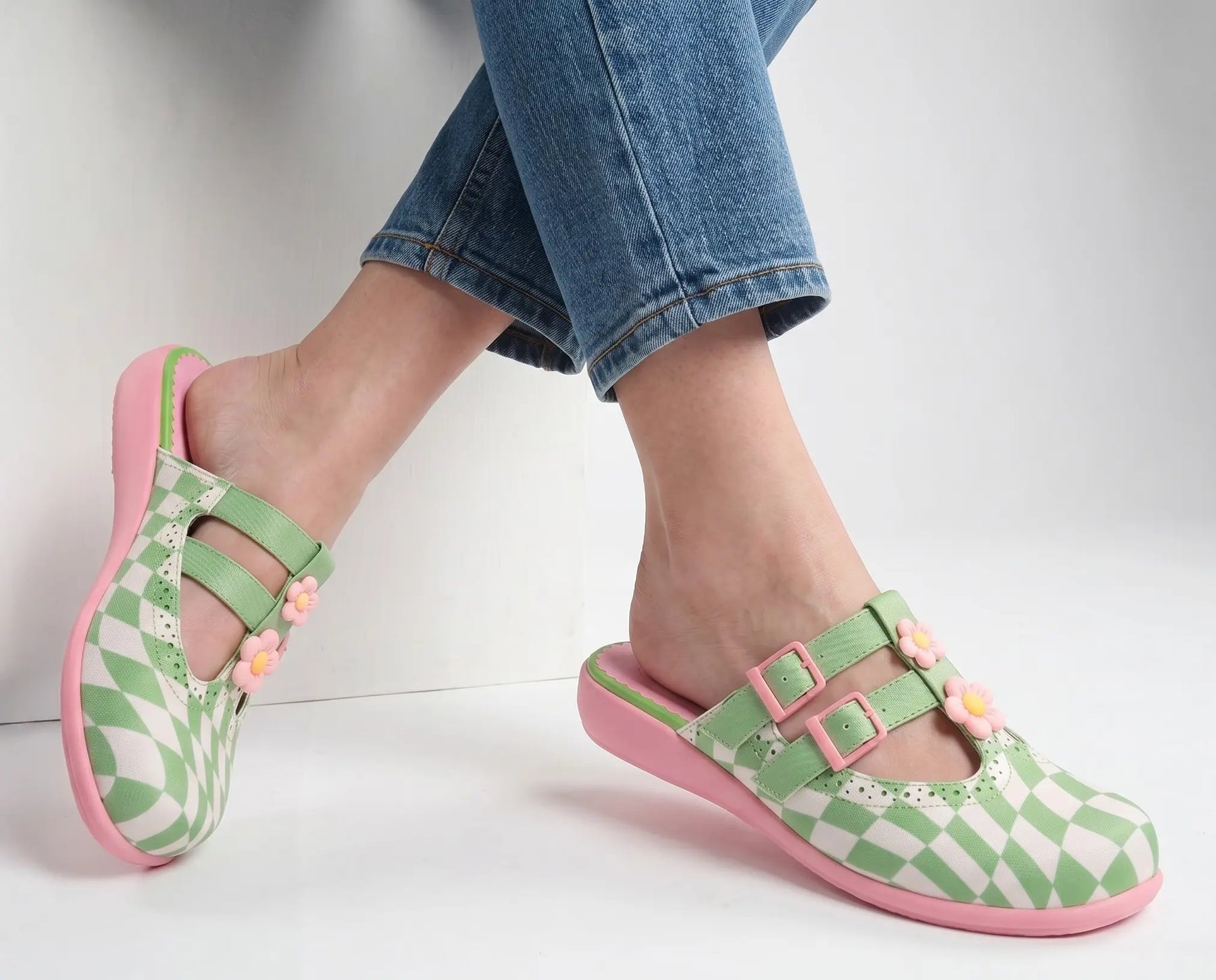 Shaken Squares Women's Mary Jane Clogs