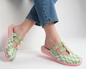 Shaken Squares Women's Mary Jane Clogs