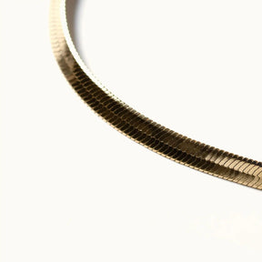 Gold Herringbone Thin Minimalist Necklace