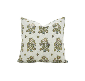 Crafted Hand Block Printed Design Viscose Linen Pillow Cover - Sadabahar