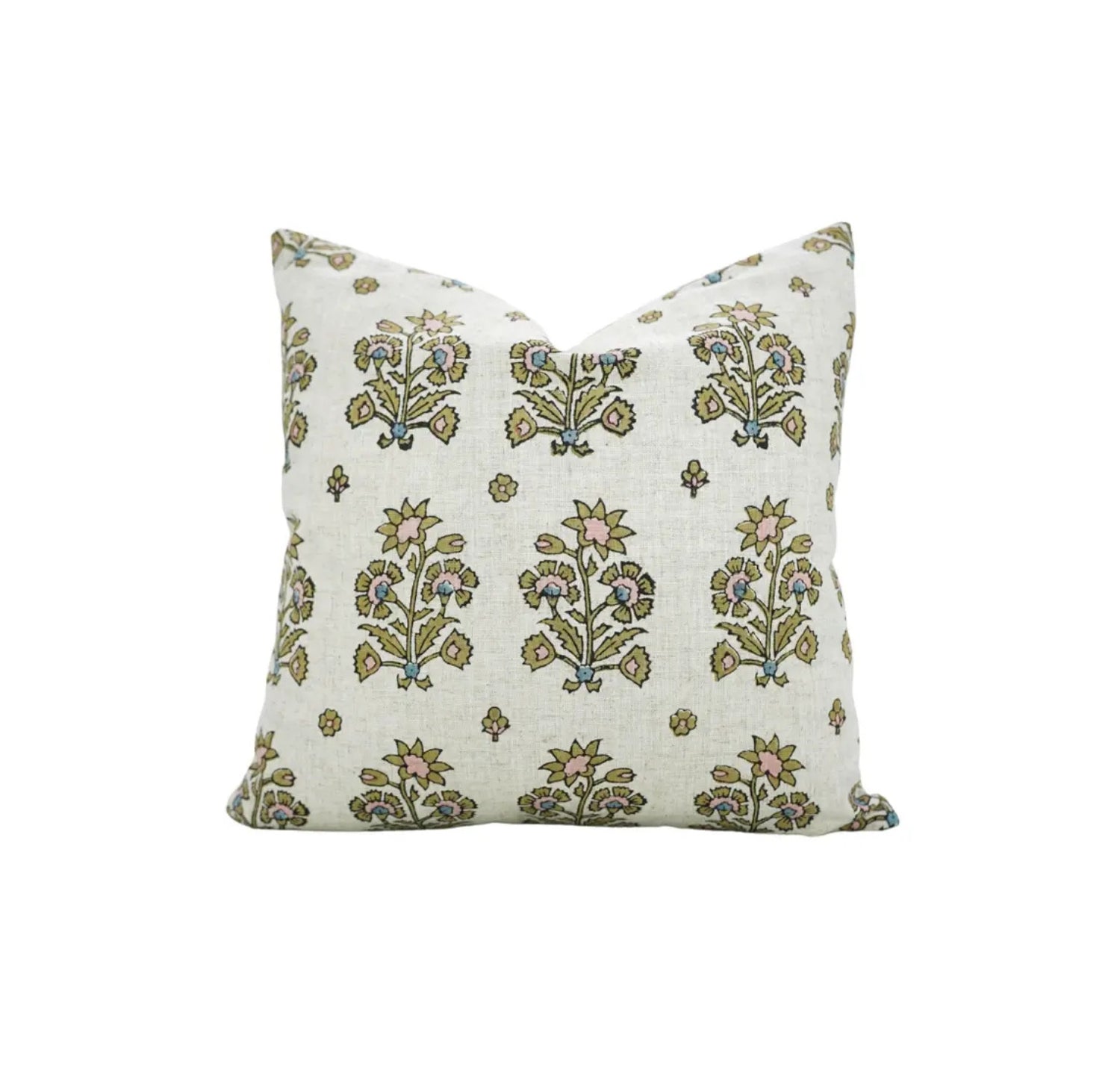 Crafted Hand Block Printed Design Viscose Linen Pillow Cover - Sadabahar