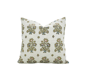 Crafted Hand Block Printed Design Viscose Linen Pillow Cover - Sadabahar
