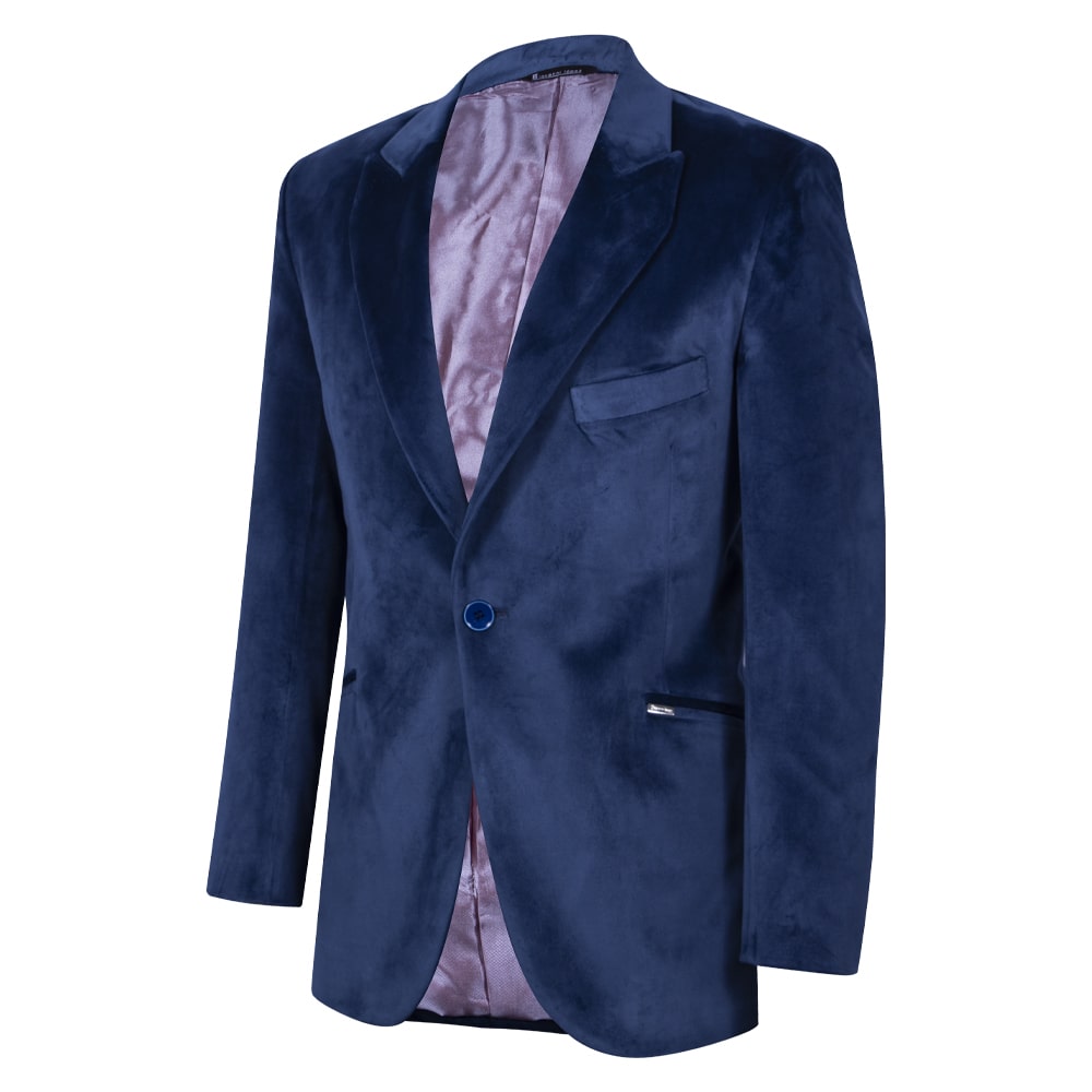 Navy Blue Velvet Blazer