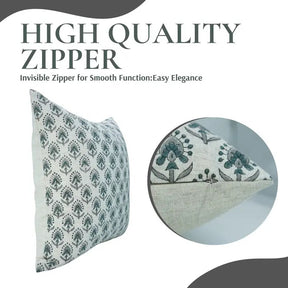 Handcrafted Hand Block Print Design Viscose Linen Pillow Cover- Gurukul