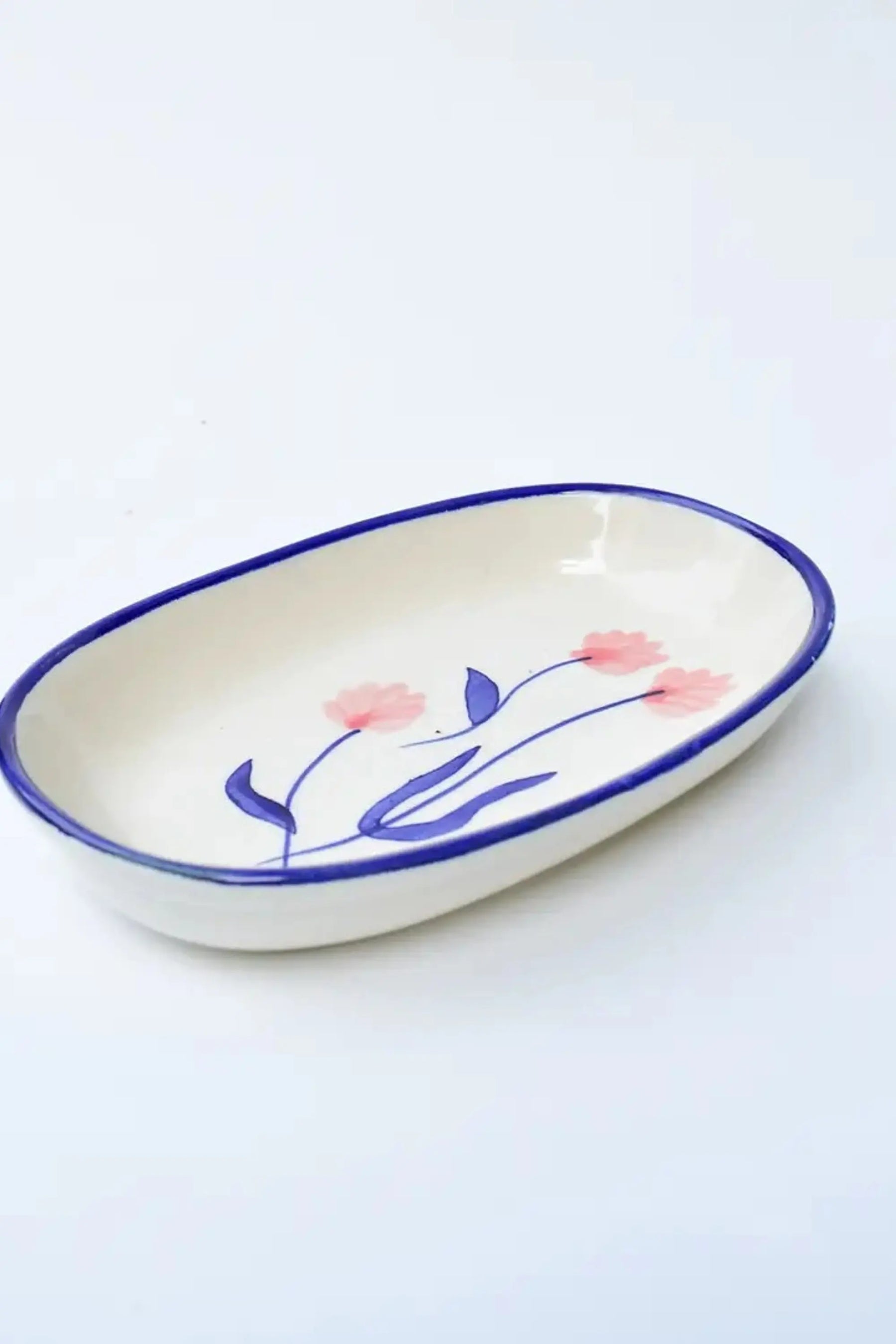 Handmade Ceramic Serving Bowl - Camellia, 1.5 X 8 X 4 Inches (set Of 2)