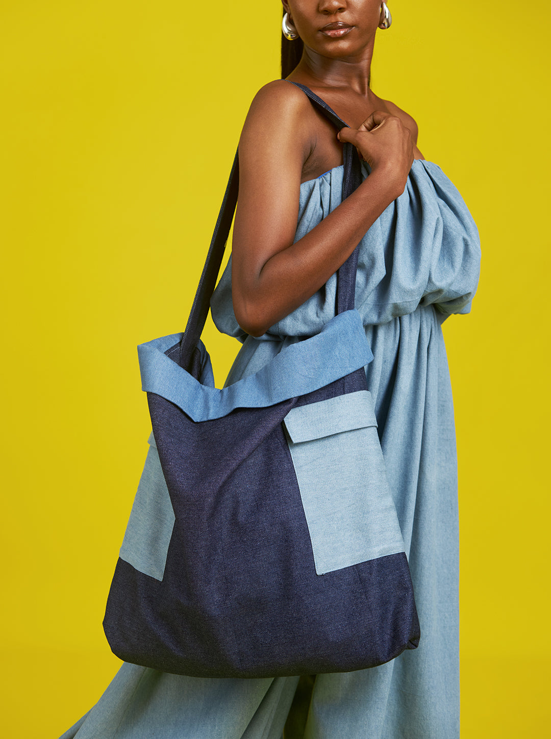 Denim tote bag