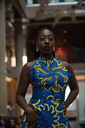 Blue Backless Maxi Dress