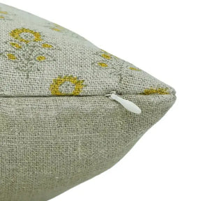 Block Print Boho Thick Linen Pillow Cover- Bagru Buti