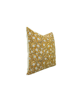 Boho Decor Hand-carved Block Printed Boho Pure Linen Pillow Cover- Amritvela