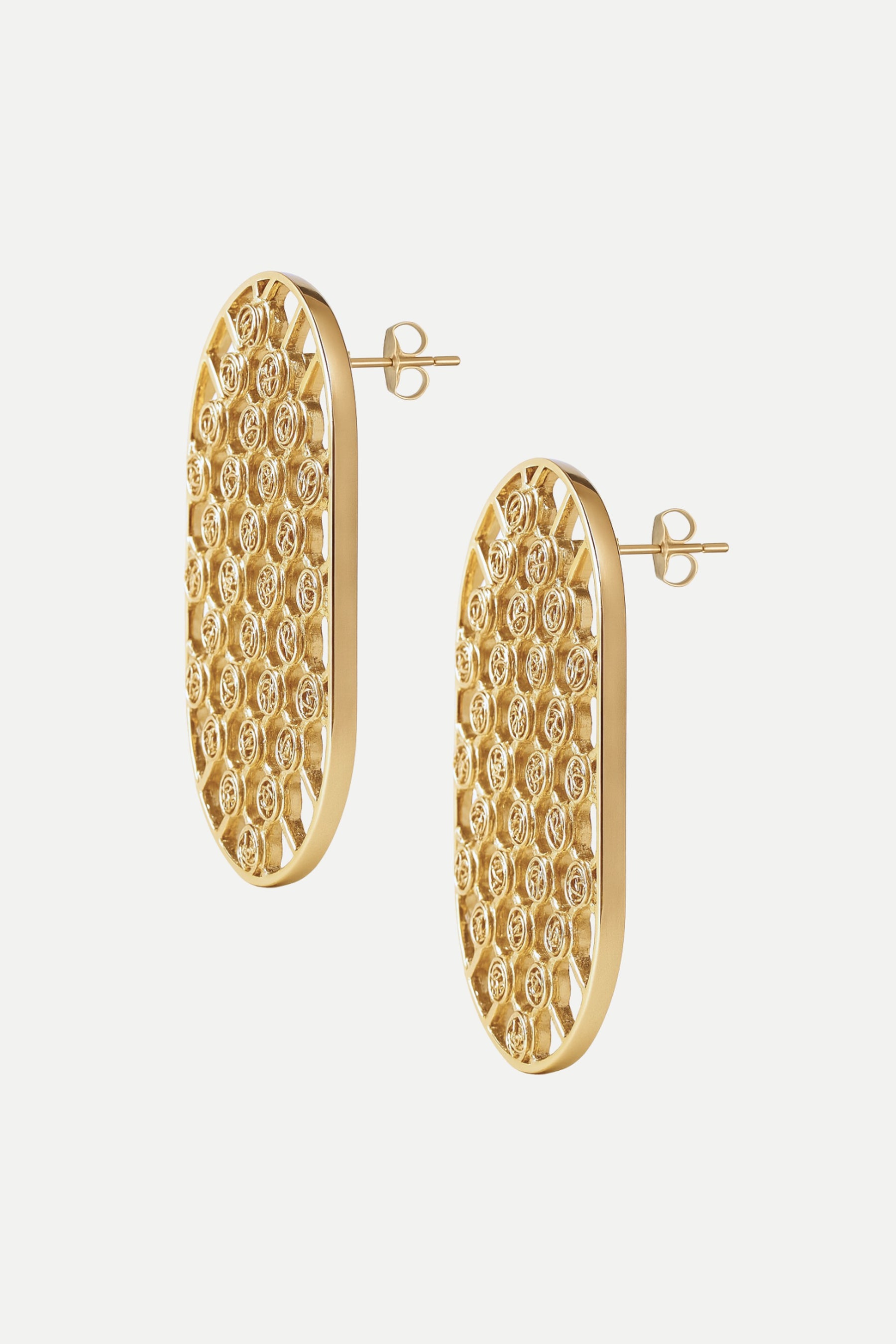 Net Gold Statement Earrings
