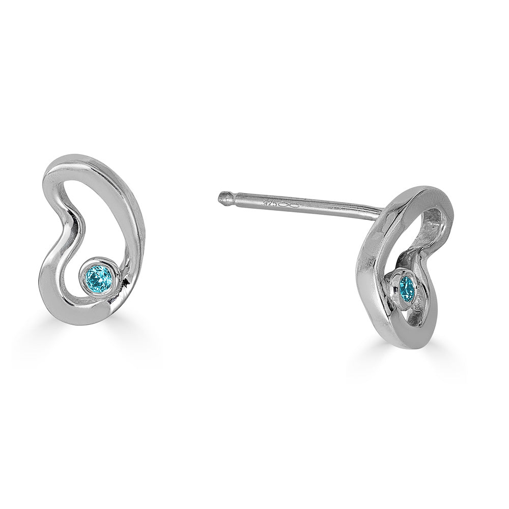 Sahab Birthstone Studs in Silver