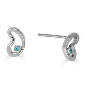 Sahab Birthstone Studs in Silver