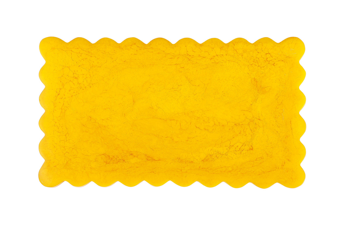 Scallop Rectangular Resin Cheese Board – Mustard , 14 Inches