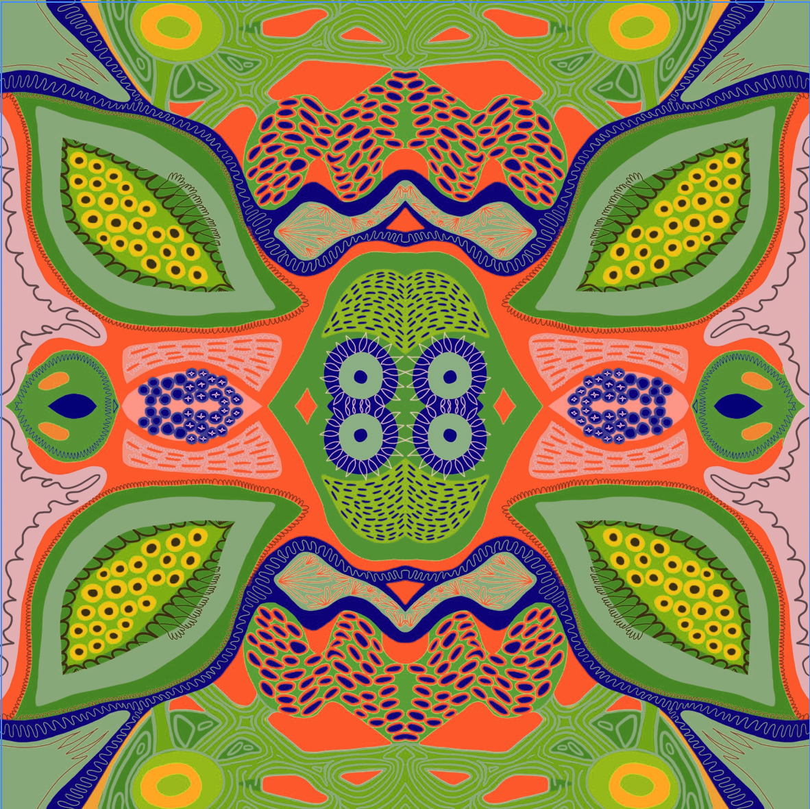 Matriarch Pattern Print Scarf | Green