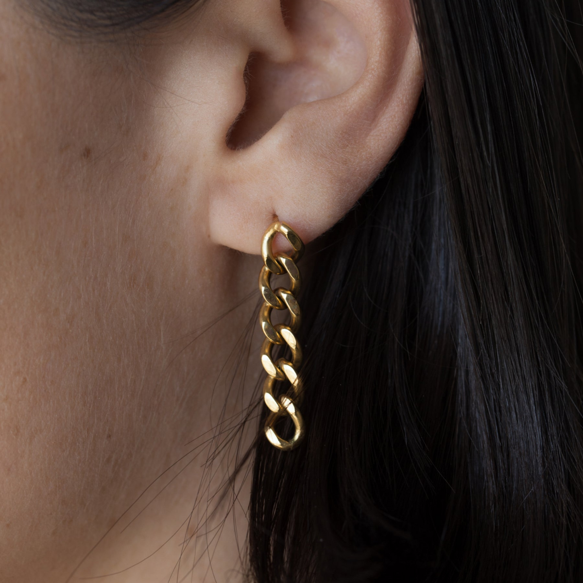 Cuban Chain Gold Earring